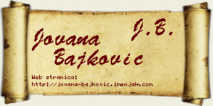 Jovana Bajković vizit kartica